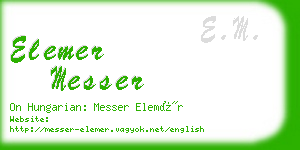 elemer messer business card